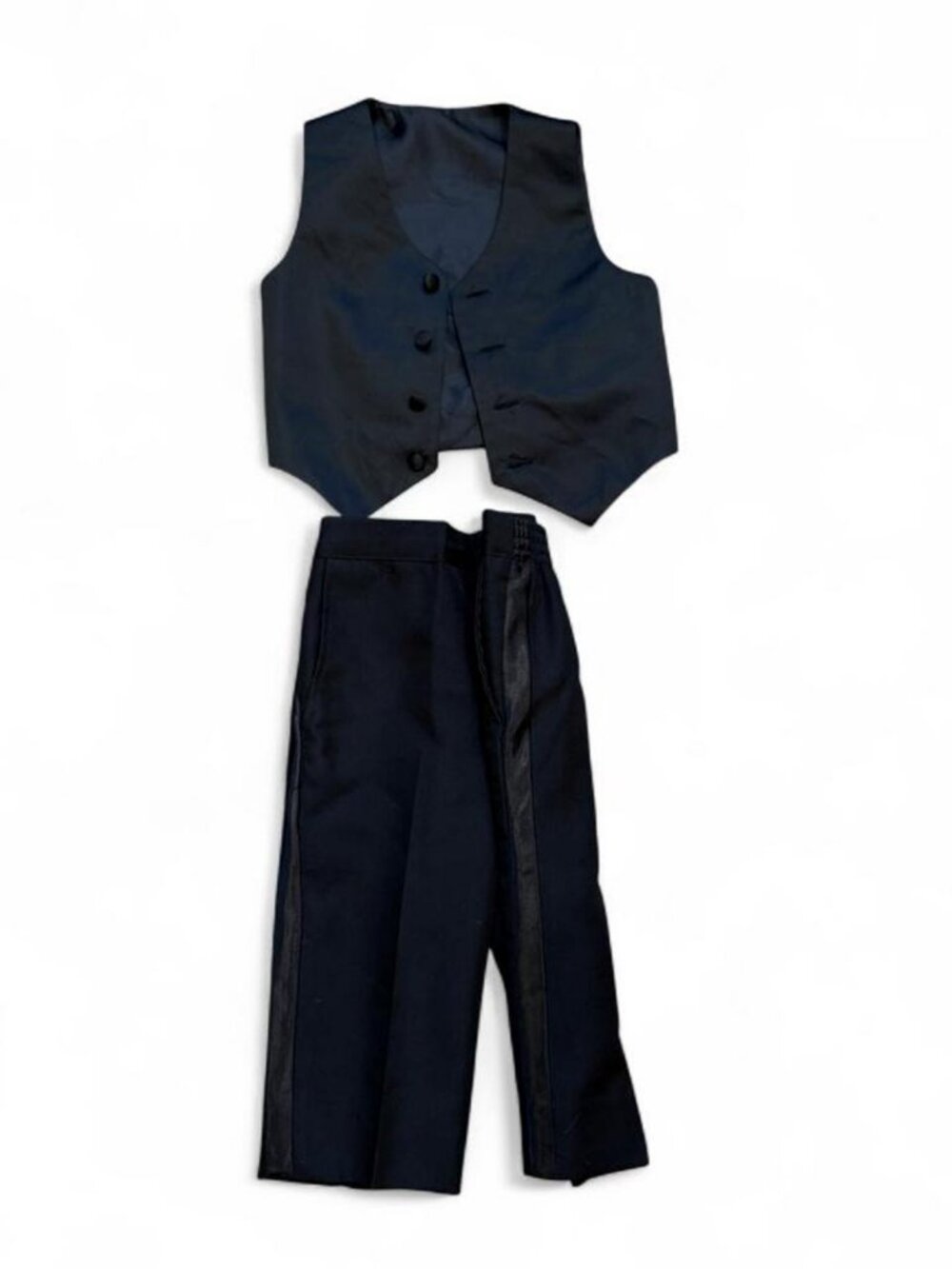 Boys Black Formal Vest and Pants Set 2T